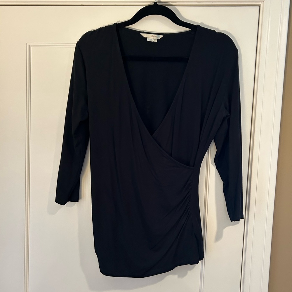 Boden, black , faux wrap look, 3/4 sleeves,perfect condition,smoke/pet free home